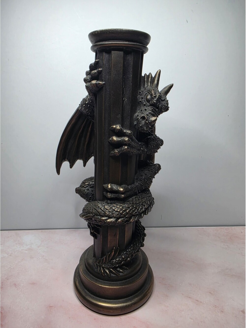 Vintage 1997 Summit Collection Dragon Column Candle Holder Myths & Legends